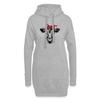 Bandana vache vache - Sweat-shirt à capuche long Femme - gris chiné - Devant