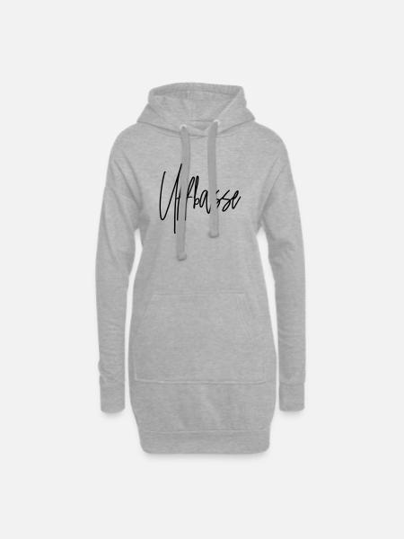 Uffbasse - Aufpassen Dialekt badisch deutsch - Hoodie-Kleid - Grau meliert