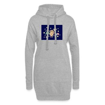 Pferd Pony Weihnachten blau - Hoodie-Kleid - Grau meliert - Vorne