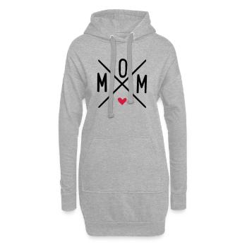 maman - Sweat-shirt à capuche long Femme - gris chiné - Devant