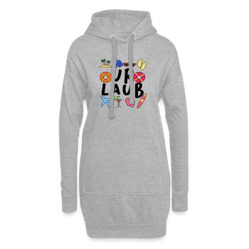 Urlaub Ferien Verreisen Sommer Sonne Meer Strand - Hoodie-Kleid - Grau meliert - Vorne
