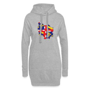 Karte von Burgund - Hoodie-Kleid - Grau meliert - Vorne