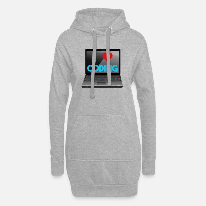 Programmieren, Programmierer, Informatiker - Hoodie-Kleid - Grau meliert