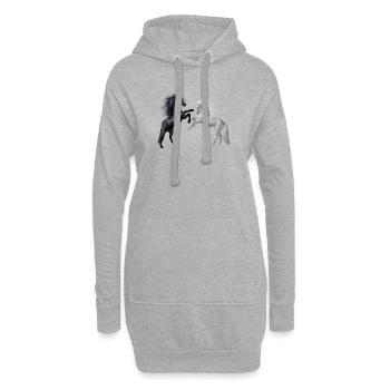 Chevaux dansants dans l’obscurité et la lumière - Sweat-shirt à capuche long Femme - gris chiné - Devant