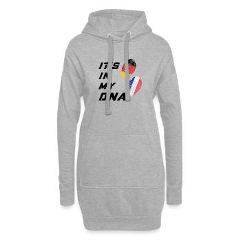 Es ist in meiner DNA Deutschland und Frankreich - Hoodie-Kleid - Grau meliert - Vorne