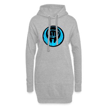 Wado Taubenemblem Logo blau - Hoodie-Kleid - Grau meliert - Vorne