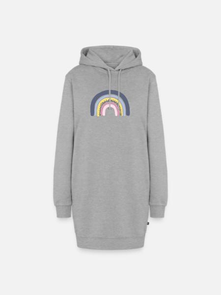 Regenbogen pastell - Hoodie-Kleid - Grau meliert