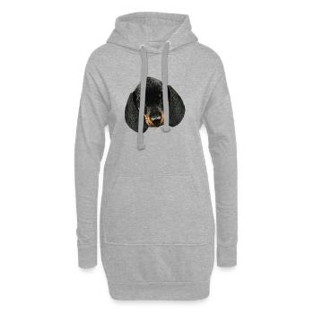 Hunde mädchen, Dackel welpe Kopf, süße Tierbabys - Hoodie-Kleid - Grau meliert - Vorne