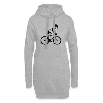 Jeune ou homme à vélo - Sweat-shirt à capuche long Femme - gris chiné - Devant