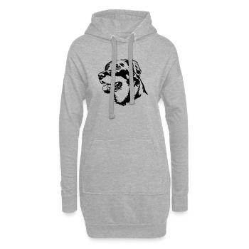 Beauceron Kopf - Hoodie-Kleid - Grau meliert - Vorne