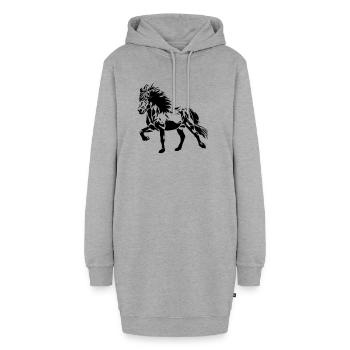 Cheval islandais de Tölting n° 4 - Sweat-shirt à capuche long Femme - gris chiné - Devant