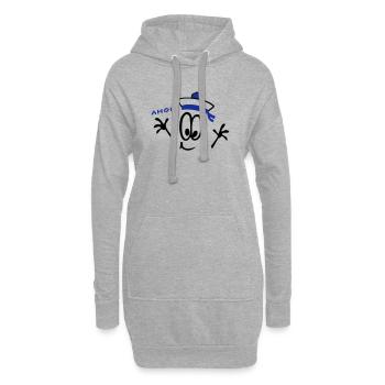 Matelot, ahoi, BD - Sweat-shirt à capuche long Femme - gris chiné - Devant
