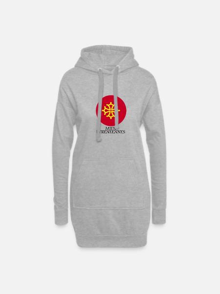 midi-pyrénéennes - Sweat-shirt à capuche long Femme - gris chiné