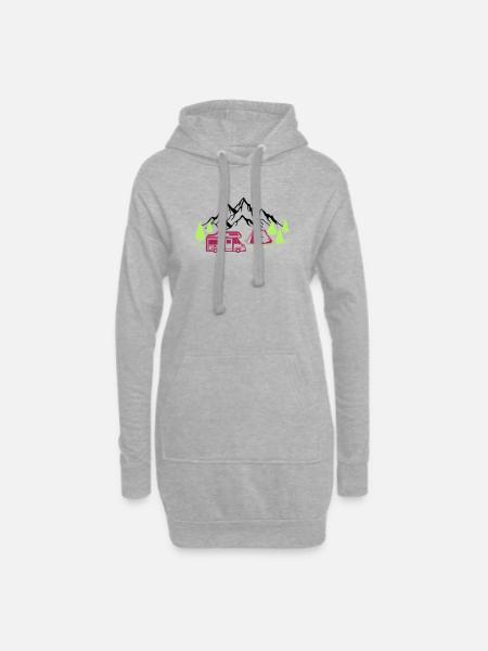 Vacances à la montagne - Sweat-shirt à capuche long Femme - gris chiné