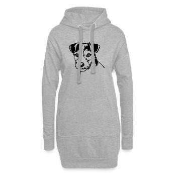 Tête de Parson Russell Terrier - Sweat-shirt à capuche long Femme - gris chiné - Devant