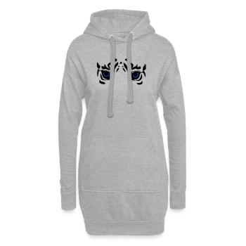 Tiger / Löwe/ Raubkatze - Hoodie-Kleid - Grau meliert - Vorne
