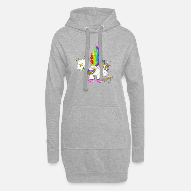 Upsi ein Pupsi Einhorn - Hoodie-Kleid - Grau meliert