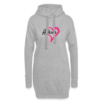 Askim Wort Türkisch Geschenkidee Liebe - Hoodie-Kleid - Grau meliert - Vorne