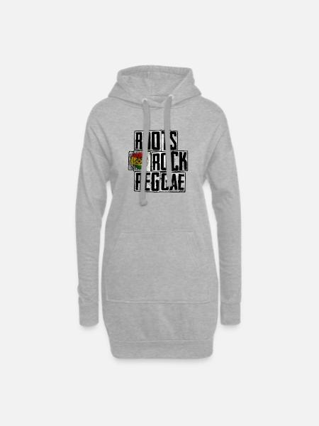 Roots Rock Reggae Design - Hoodie-Kleid - Grau meliert