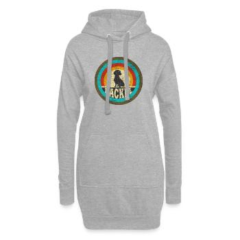 Dackel Vintage Design / Geschenkidee - Hoodie-Kleid - Grau meliert - Vorne
