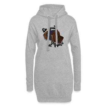 Harmonica - Do spuit d’Musi | ZiachON ! - Sweat-shirt à capuche long Femme - gris chiné - Devant