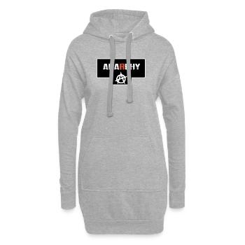 anarchie - Sweat-shirt à capuche long Femme - gris chiné - Devant