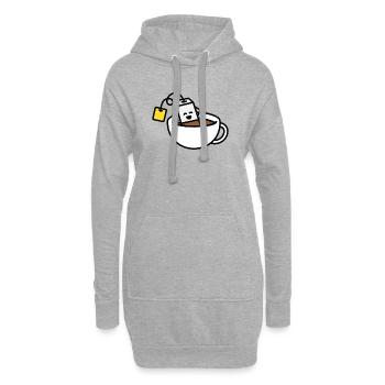 Lustige Teebeutel in Teetasse Bad Teeliebhaber Teetrinker - Hoodie-Kleid - Grau meliert - Vorne