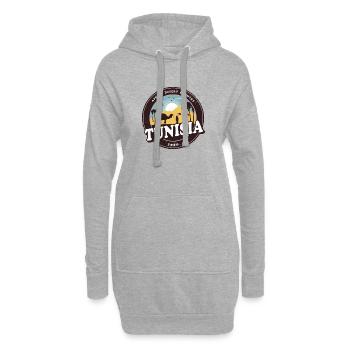 Tunesien Wüsten Design mit Kamelen / Geschenkidee - Hoodie-Kleid - Grau meliert - Vorne