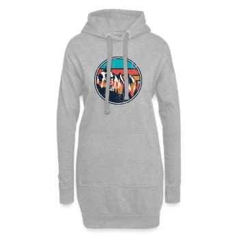 Cercle de sentiers de montagne rétro - Sweat-shirt à capuche long Femme - gris chiné - Devant