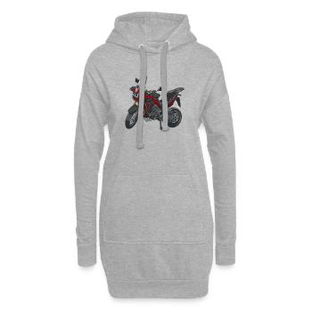 Africa Twin Enduro - solo rot - Hoodie-Kleid - Grau meliert - Vorne