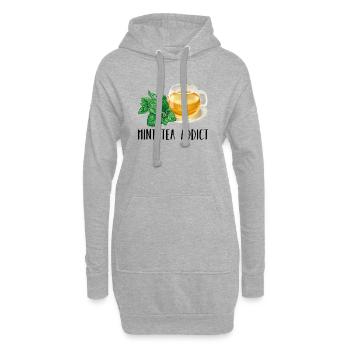 Mint Tea Addict Accro Thé à la menthe Cadeau thé - Sweat-shirt à capuche long Femme - gris chiné - Devant
