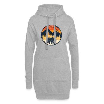 Bär bei Sonnenuntergang im Alpenkreis - Hoodie-Kleid - Grau meliert - Vorne