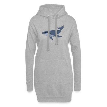 Baleine bleue, baleine - Sweat-shirt à capuche long Femme - gris chiné - Devant