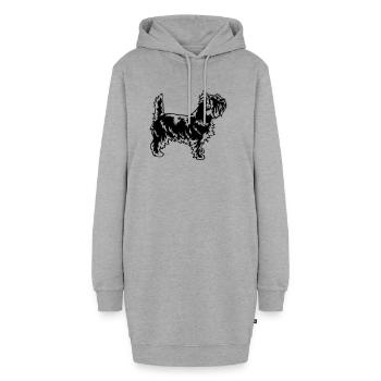 Cairn Terrier - Sweat-shirt à capuche long Femme - gris chiné - Devant
