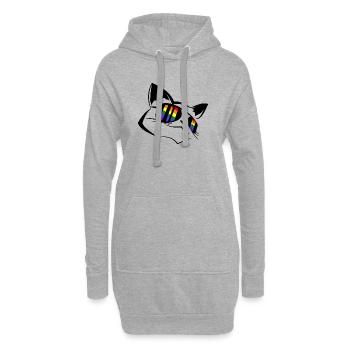 Pride Chat LGBT - Sweat-shirt à capuche long Femme - gris chiné - Devant