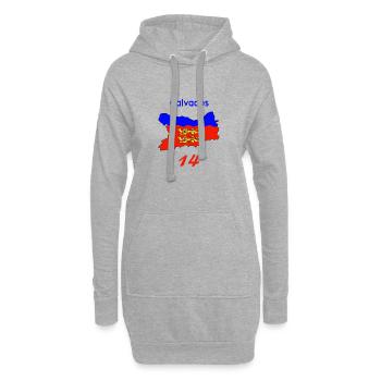 Calvados - Sweat-shirt à capuche long Femme - gris chiné - Devant