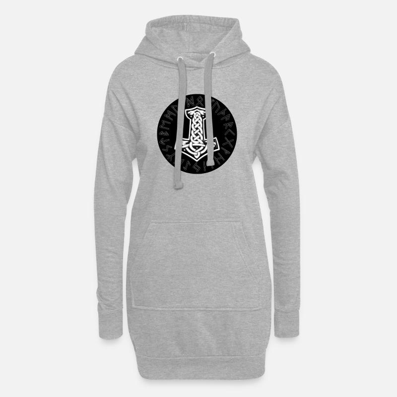 Mjölnir Celtic Runic Knot - Hoodie Dress - heather grey