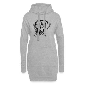 Rhodesian Ridgeback Kopf - Hoodie-Kleid - Grau meliert - Vorne