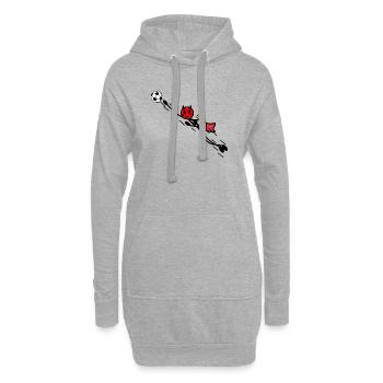 Gardien de héros du Diable Rouge Volant - Sweat-shirt à capuche long Femme - gris chiné - Devant