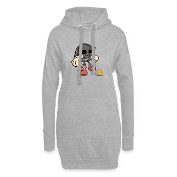 Boulekugel Sonnenbrille Petanque Outfit für Bouler - Hoodie-Kleid - Grau meliert - Vorne