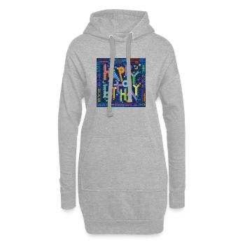 The Birthday Theme - Hoodie-Kleid - Grau meliert - Vorne