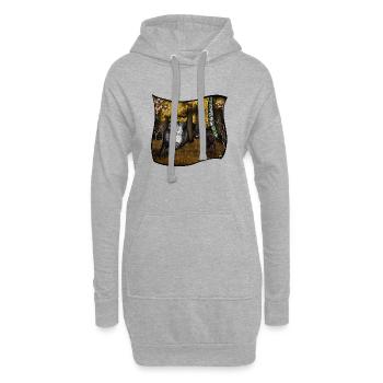 Chasse à la marche - Sweat-shirt à capuche long Femme - gris chiné - Devant