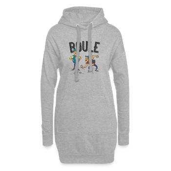 Pétanque deux joueurs avec boules de pétanque boules - Sweat-shirt à capuche long Femme - gris chiné - Devant