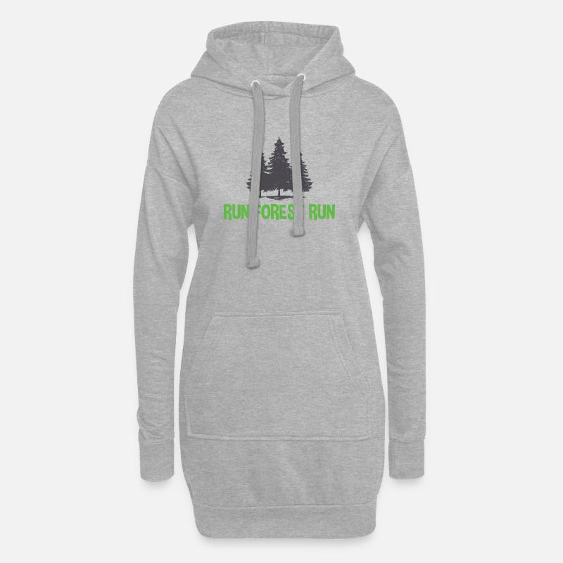Run Forest Run - Hoodie-Kleid - Grau meliert