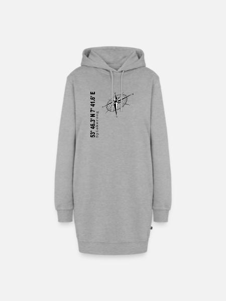Spiekeroog - Hoodie-Kleid - Grau meliert