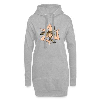 Sizilien Italien - Hoodie-Kleid - Grau meliert - Vorne
