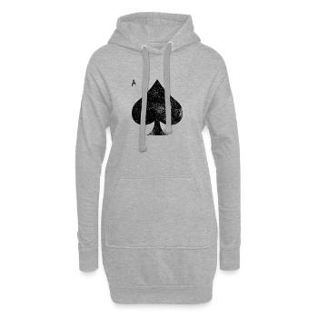 Pik Karte Ass poker casino zu spielen - Hoodie-Kleid - Grau meliert - Vorne