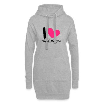 Ich liebe Kacken - Hoodie-Kleid - Grau meliert - Vorne