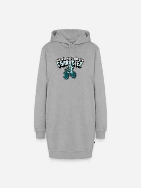 Gegenwind formt den Charakter - Hoodie-Kleid - Grau meliert