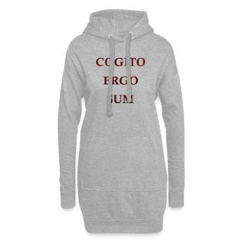 Cogito Ergo Sum - Sweat-shirt à capuche long Femme - gris chiné - Devant